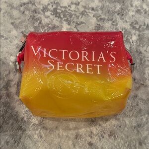Victoria's Secret Vibrant Red and Yellow Cosmetic Case